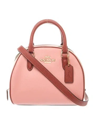Pre-owned Coach Leather Top Handle Bag In Pink