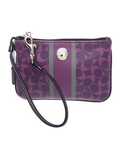 Pre-owned Coach Leather Top Handle Bag In Purple