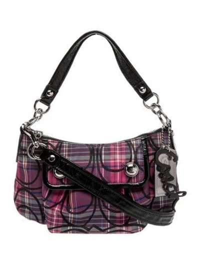 Pre-owned Coach Leather Top Handle Bag In Purple