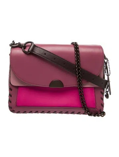 Pre-owned Coach Leather Top Handle Bag In Purple