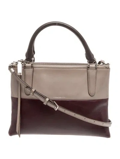 Pre-owned Coach Leather Top Handle Bag In Purple