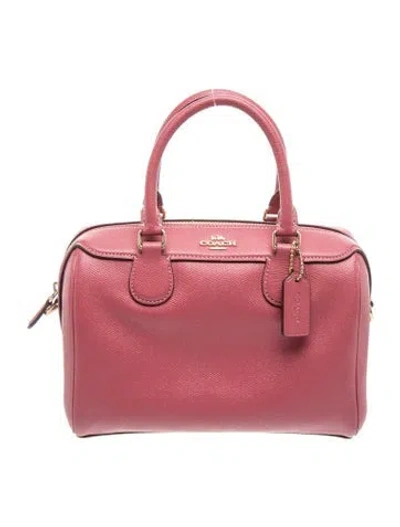 Pre-owned Coach Leather Top Handle Bag In Purple