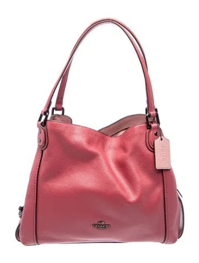 Pre-owned Coach Leather Top Handle Bag In Purple