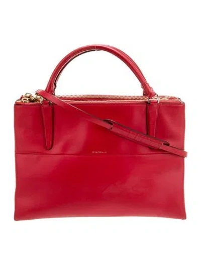 Pre-owned Coach Leather Top Handle Bag In Red