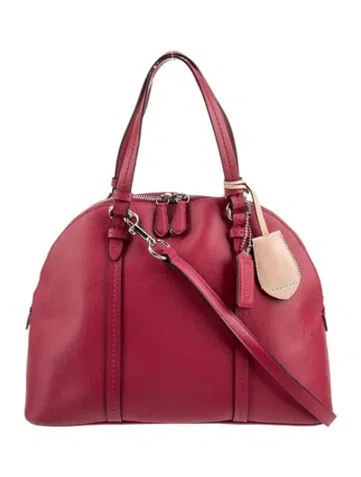 Pre-owned Coach Leather Top Handle Bag In Red