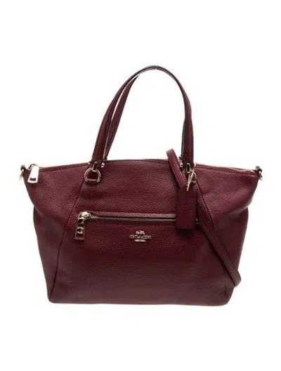 Pre-owned Coach Leather Top Handle Bag In Red