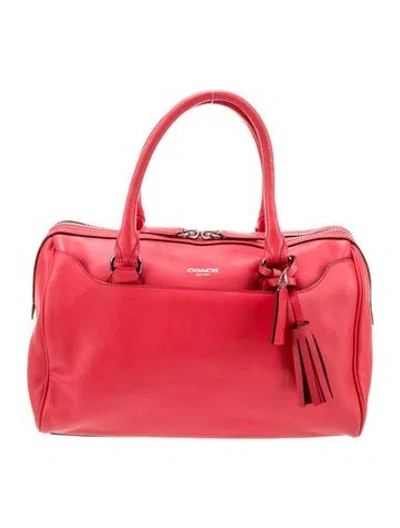 Pre-owned Coach Leather Top Handle Bag In Red