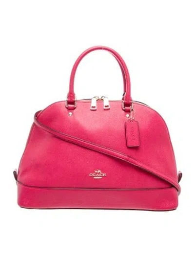 Pre-owned Coach Leather Top Handle Bag In Red
