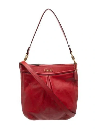 Pre-owned Coach Leather Top Handle Bag In Red