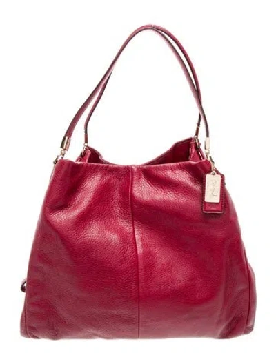 Pre-owned Coach Leather Top Handle Bag In Red