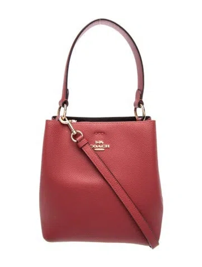 Pre-owned Coach Leather Top Handle Bag In Red