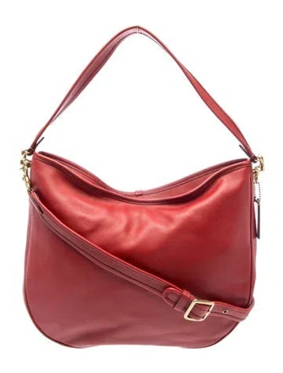 Pre-owned Coach Leather Top Handle Bag In Red