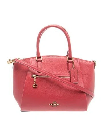 Pre-owned Coach Leather Top Handle Bag In Red