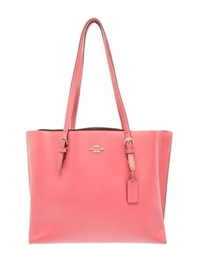 Pre-owned Coach Leather Top Handle Bag In Red