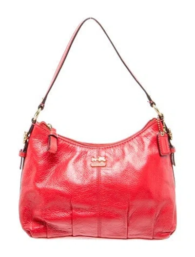 Pre-owned Coach Leather Top Handle Bag In Red