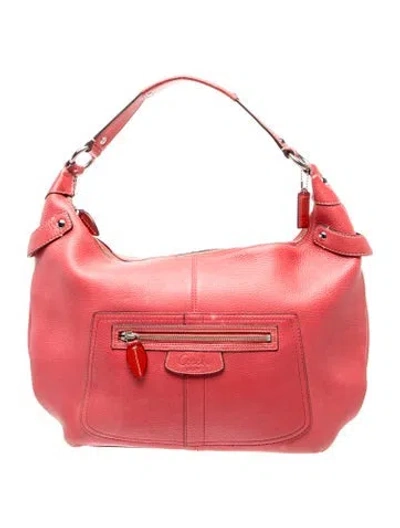 Pre-owned Coach Leather Top Handle Bag In Red