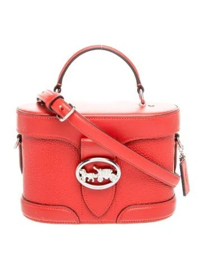 Pre-owned Coach Leather Top Handle Bag In Red