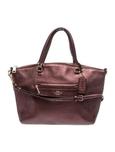 Pre-owned Coach Leather Top Handle Bag In Red