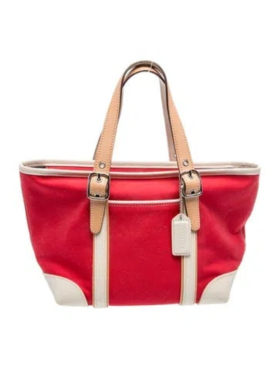 Pre-owned Coach Leather Top Handle Bag In Red