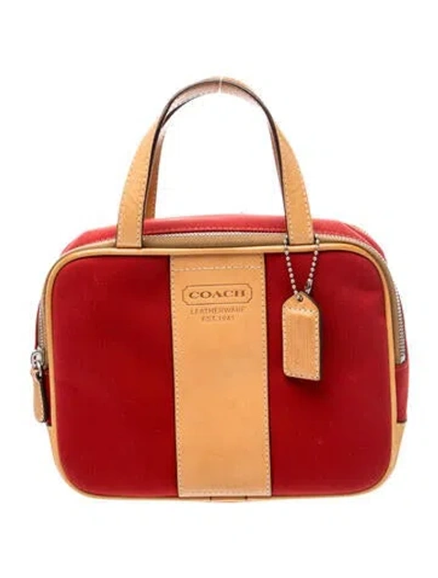 Pre-owned Coach Leather Top Handle Bag In Red