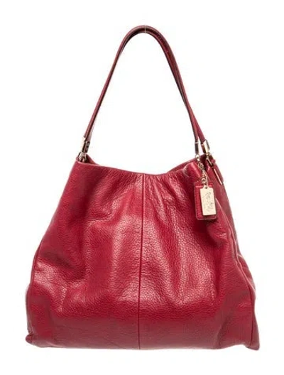 Pre-owned Coach Leather Top Handle Bag In Red