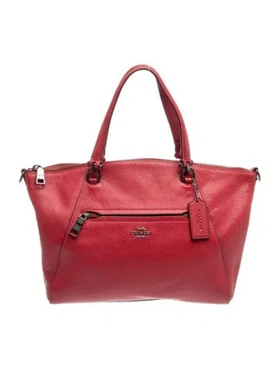 Pre-owned Coach Leather Top Handle Bag In Red