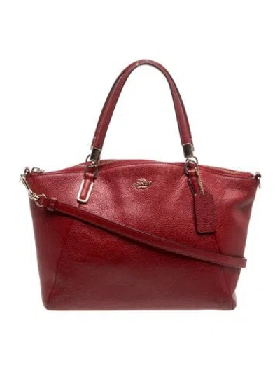 Pre-owned Coach Leather Top Handle Bag In Red