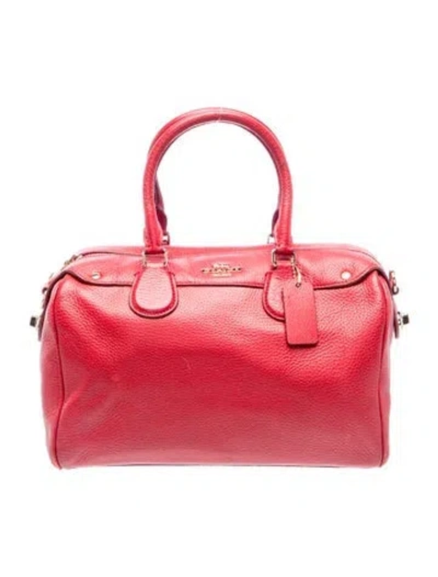 Pre-owned Coach Leather Top Handle Bag In Red