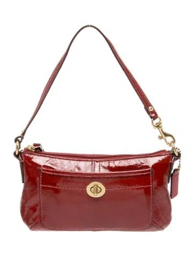 Pre-owned Coach Leather Top Handle Bag In Red