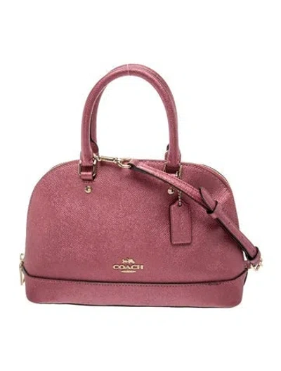 Pre-owned Coach Leather Top Handle Bag In Red