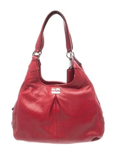 Pre-owned Coach Leather Top Handle Bag In Red
