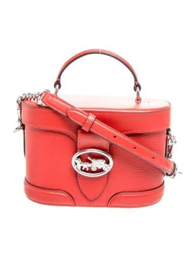 Pre-owned Coach Leather Top Handle Bag In Red