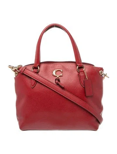 Pre-owned Coach Leather Top Handle Bag In Red