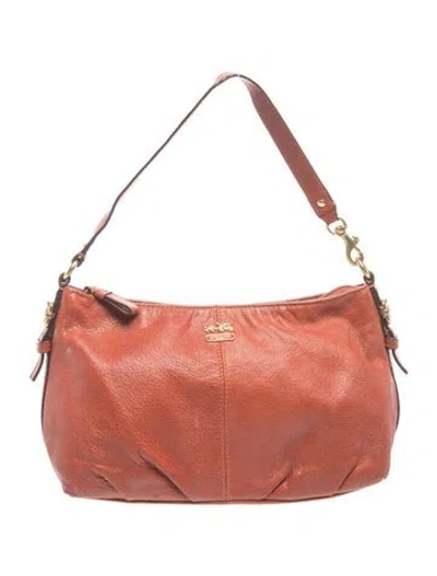Pre-owned Coach Leather Top Handle Bag In Red