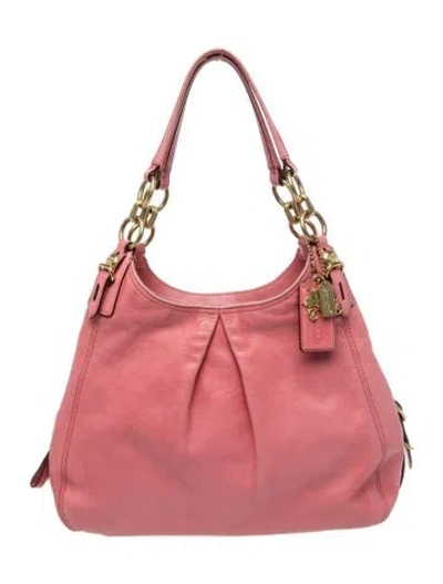 Pre-owned Coach Leather Top Handle Bag In Red