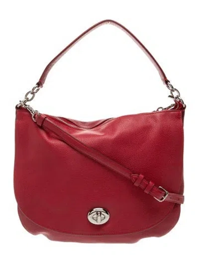 Pre-owned Coach Leather Top Handle Bag In Red