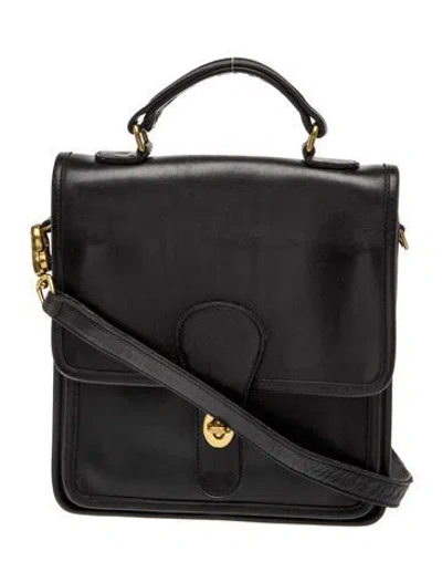 Pre-owned Coach Leather Top Handle Bag Vintage In Black