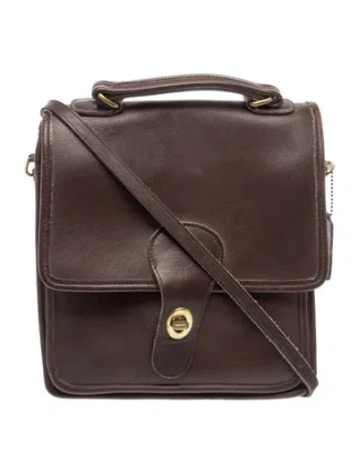 Pre-owned Coach Leather Top Handle Bag Vintage In Brown