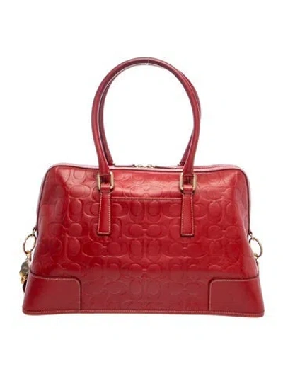 Pre-owned Coach Leather Top Handle Bag Vintage In Red