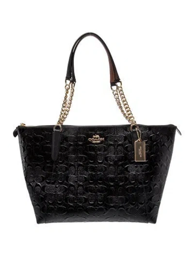 Pre-owned Coach Leather Top Handle Bag W/ Tags In Black