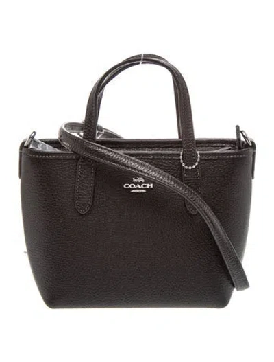Pre-owned Coach Leather Top Handle Bag W/ Tags In Black