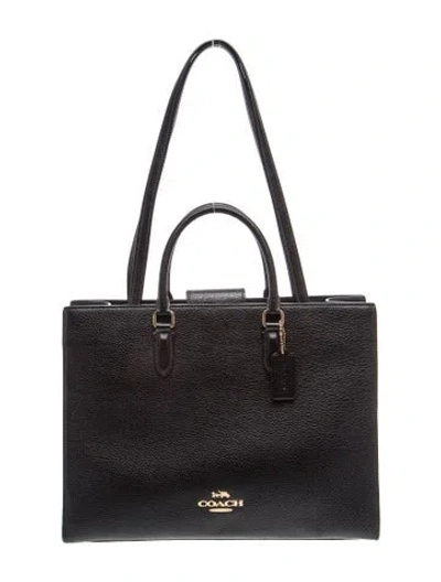 Pre-owned Coach Leather Top Handle Bag W/ Tags In Black