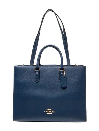 Pre-owned Coach Leather Top Handle Bag W/ Tags In Blue