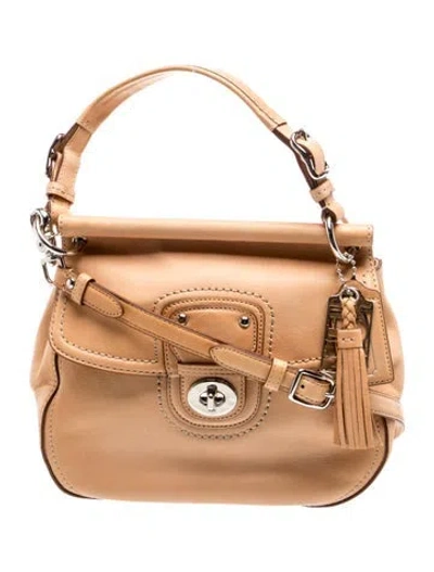 Pre-owned Coach Leather Top Handle Bag W/ Tags In Neutral