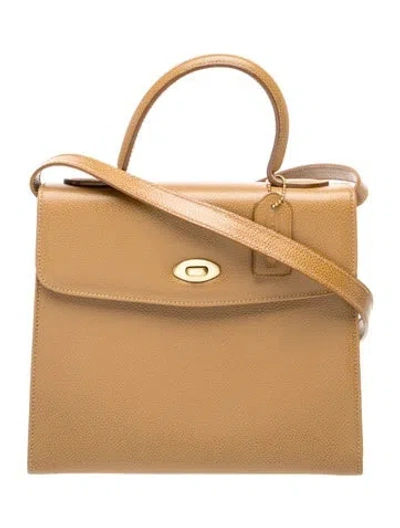 Pre-owned Coach Leather Top Handle Bag W/ Tags In Neutral