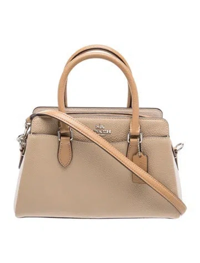 Pre-owned Coach Leather Top Handle Bag W/ Tags In Neutral