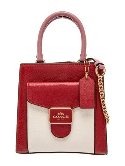 Pre-owned Coach Leather Top Handle Bag W/ Tags In Red