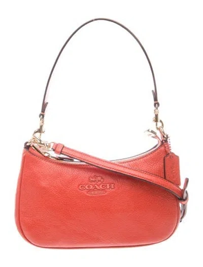 Pre-owned Coach Leather Top Handle Bag W/ Tags In Red