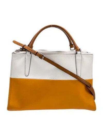 Pre-owned Coach Leather Top Handle Bag In White