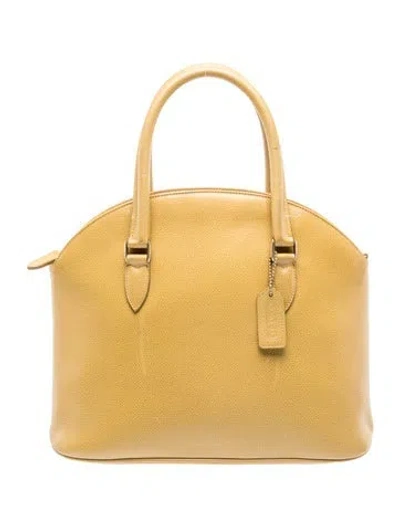 Pre-owned Coach Leather Top Handle Bag In Yellow